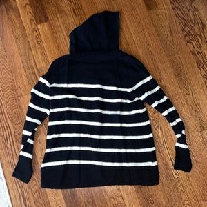 Old Navy black and white striped turtleneck